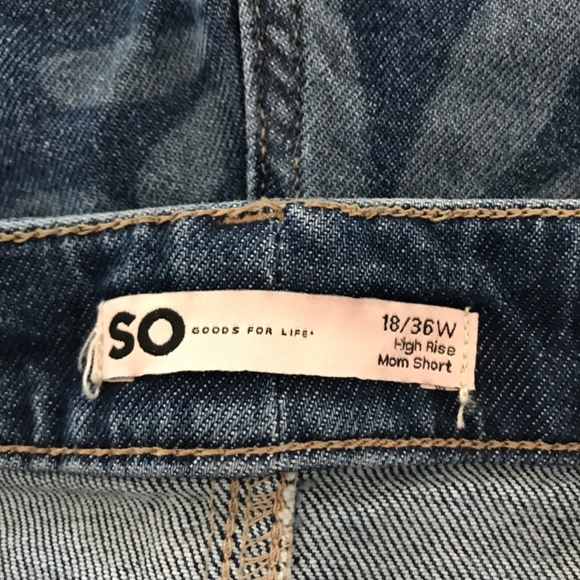 SO Goods For Life High Rise Mom Flower Print Denim Shorts Size 18/36W - Picture 5 of 6